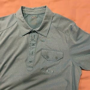 Oakley Blue Polo Collar Short Sleeve Shirt Large